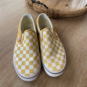Vans Slip On Checkerboard Skate Shoe - Yellow
